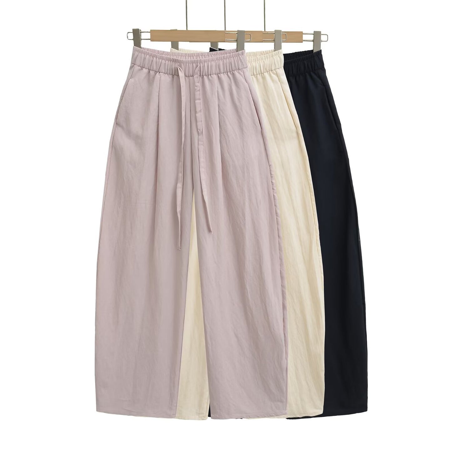 Tencel linen wide leg pants